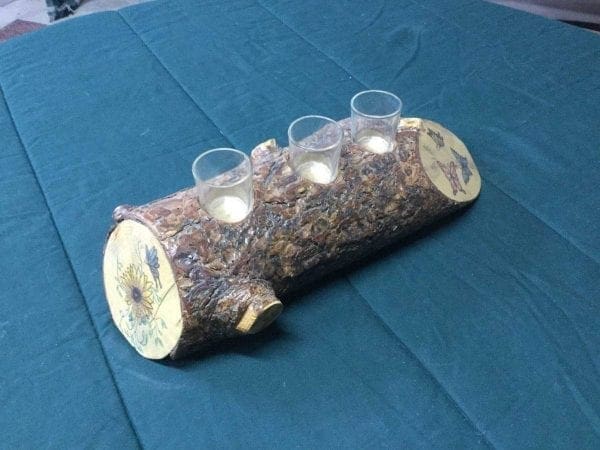log candle holder