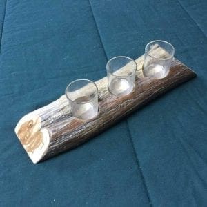 log candle holder