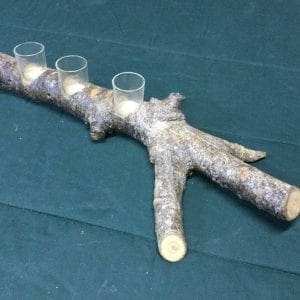 log candle holder