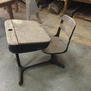Antique wood school desk