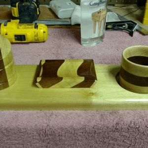 Custom Wood Bathroom Caddy