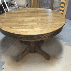 Refinished Oak Pedestal Table