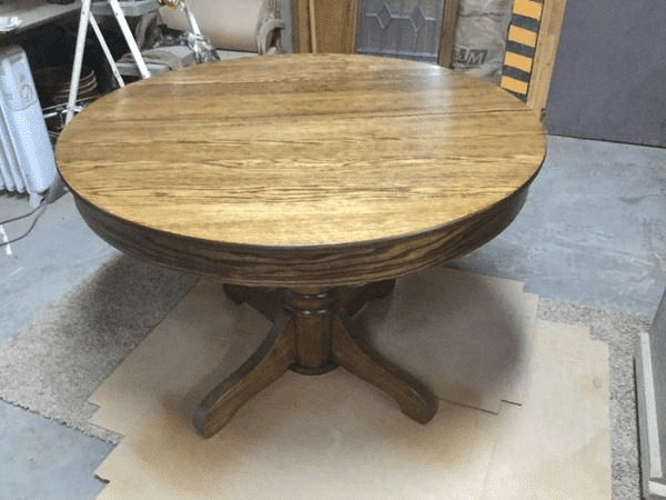 Refinished Oak Pedestal Table