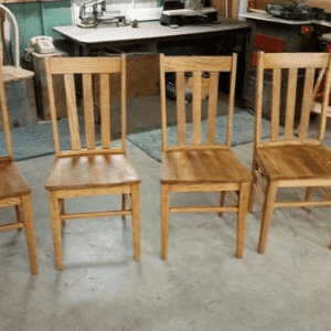 Refinished Wood Dining Table Chairs
