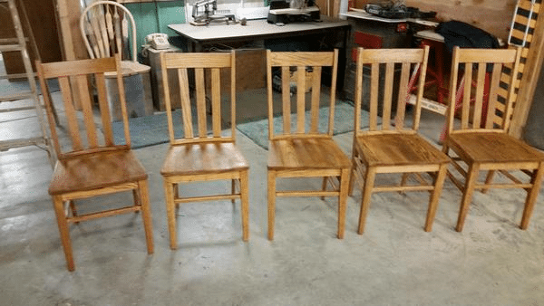 Refinished Wood Dining Table Chairs