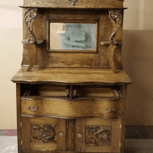 Refinished Cabinet and Mirror