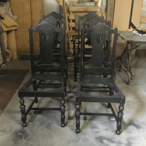 Refinished Wood Dining Table Chairs