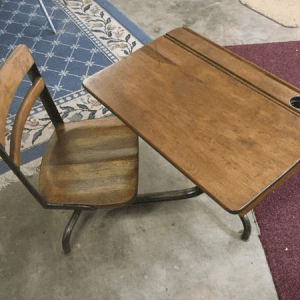 Antique Wood School Desk To Refinish