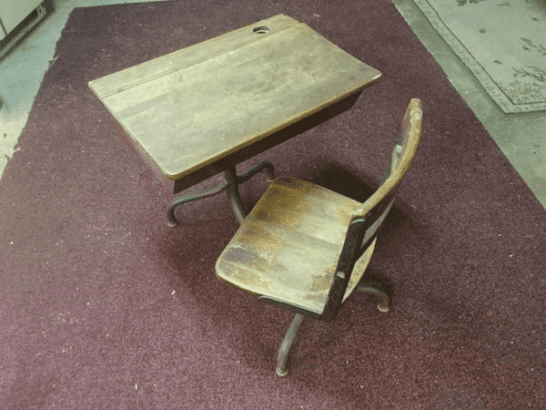 Antique Wood School Desk To Refinish