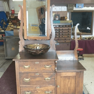 Refinished Wood Bedroom Vanity