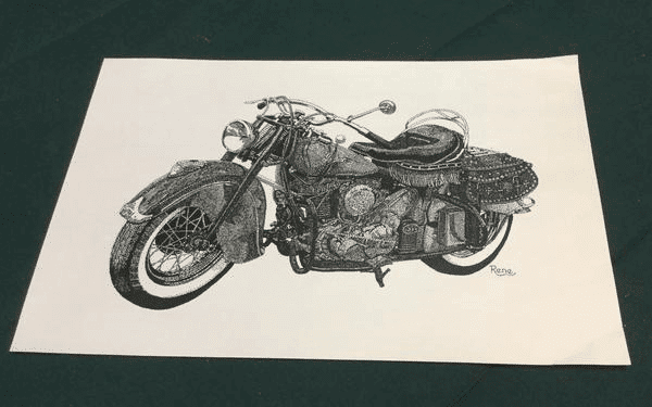 Hand Drawn Motorcycle Picture