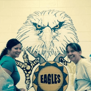 High School Eagle Mural