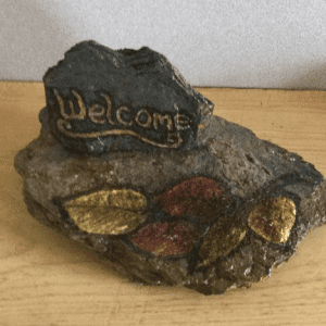 Hand Painted Welcome Rock