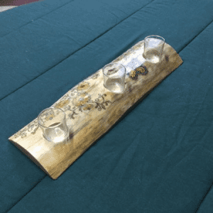 Hand Painted Log Candle Holder