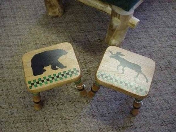 Bear and Moose Footstools