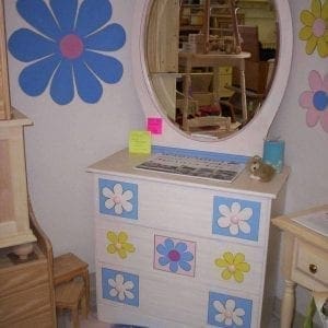 Custom Refinished and Painted Kids Dresser and Mirror
