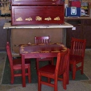 Custom Refinished Kids Table and Chairs and Toy Box