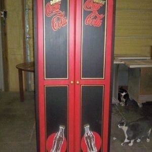 Coca-Cola custom painted kitchen cabinet