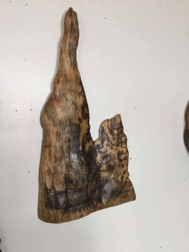 Hand Painted castle on wood