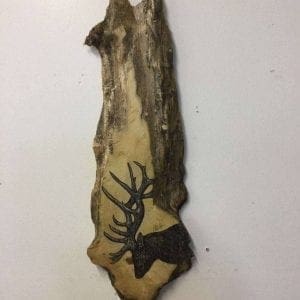 Hand Painted elk on log