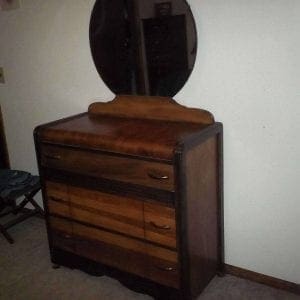 Refinished Wood Dresser with mirror