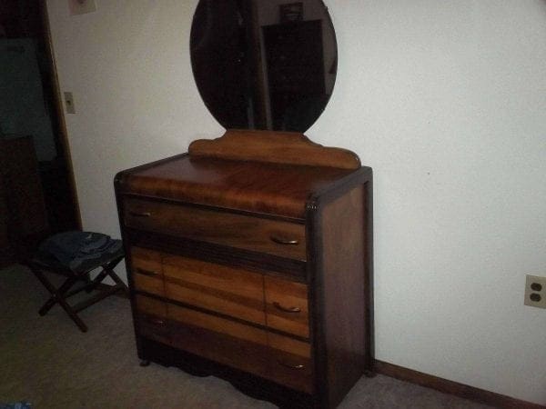 Refinished Wood Dresser with mirror