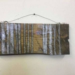 hand painted aspen trees on wood