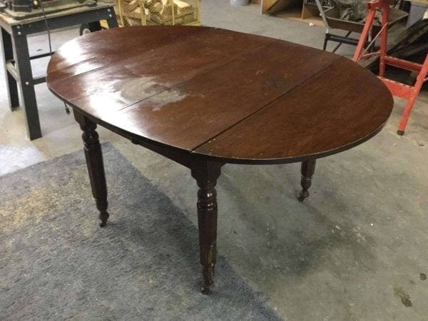 Before Damaged Wood Dining Table