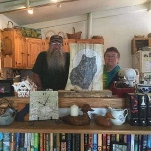 Custom painted wolf on wood