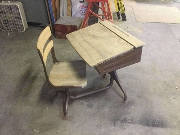 Sanded Wood School Desk