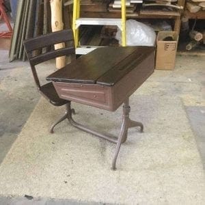 Refinished Wood School Desk