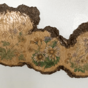 Hand Painted Flowers on Wood