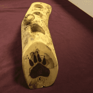 Custom Painted Log Candle Holder