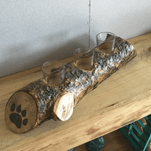 Custom Painted Log Candle Holder