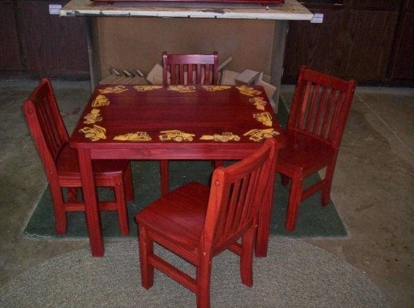 Custom Refinished Kids Table and Chairs