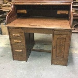 after refinished roll top desk