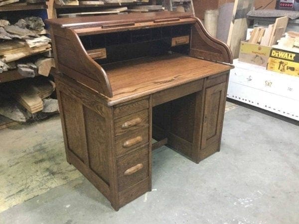 after refinished roll top desk