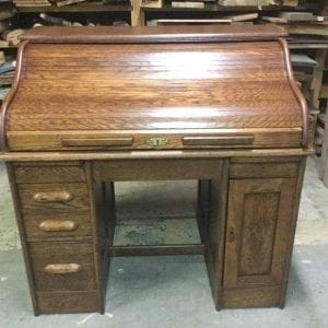 after refinished roll top desk