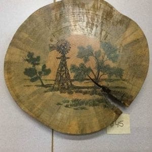 hand painted windmill on wood